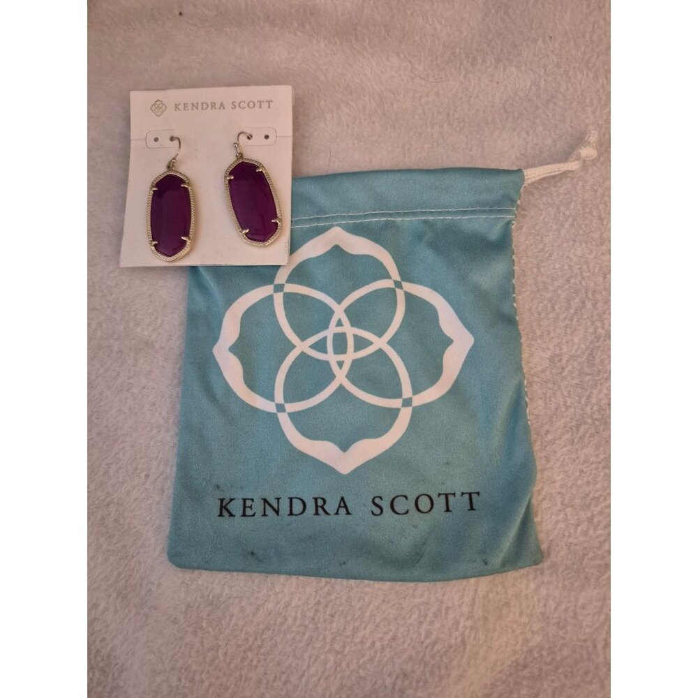 Kendra Scott Danielle Gold Drop Earrings in Purple - Retired!